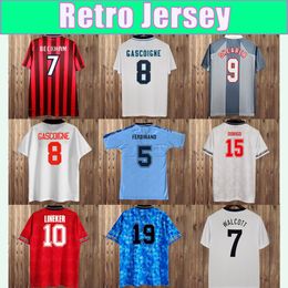 1980 KEEGAN Retro Mens Soccer Jerseys OWEN SCHOLES SHEARER NEVILLE SHERINGHAM GASCOIGNE Home Away 3rd Football Shirt Short Sleeve Uniforms
