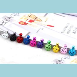 Stud Twosided Balls Earring Studs Bubbles Hollow Out Front And Back Earrings Mixedlot Double Side Backing Ear Nail Wholesale On Sale Dhhrd