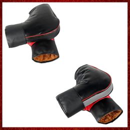 ST43 1Pair Motorcycle Handlebar Muffs Protective Motorcycle Scooter Thick Warm Grip Handle Bar Muff Rainproof Winter Warmer Gloves