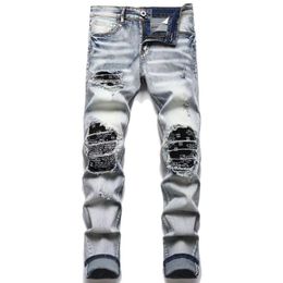 Men's Jeans Wholesale 2025 Mens Designer Distressed Ripped Biker Slim Fit Motorcycle Denim for Men s Fashion Jean Mans Pants Pour Hommes #824