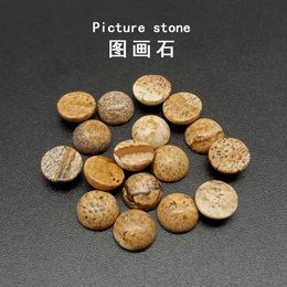 4/6/8/1012/14MM Gemstone Cabochons Natural Synthetic Stone Beads Picture Jasper Cabochons for Earring Necklace Bracelet