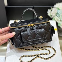 10A Mirror quality Luxury designer Vanity With Chain Bags Women Designer Handbag Genuine leather Messenger Bag WithBox C122