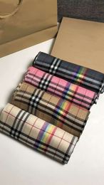 Luxury Designer Wool Plaid Scarf Women's Shawl Classic British Plaid Scarfs Men's Lamb Velvet