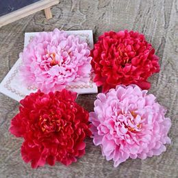 Decorative Flowers 18CM Peony Flower Head Colourful Home Decoration Party Supply Fake Wall Accessories DIY Handmade Gift Wedding Decor 10PC