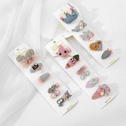 Hair Accessories Wecute 5pcs Baby Girls Hairpin Kids Cute Flower Cloth Kawai Bangs Clip Child Headwear Decoration Birthday Gift