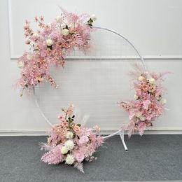 Decorative Flowers Custom Wedding Arch Decoration Floral Props Artificial Crescent Flower Row Ball