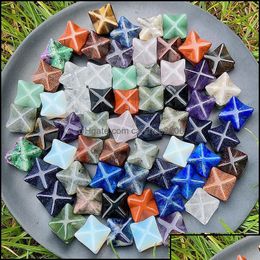 Taş taş gevşek boncuklar mücevher merkaba heksagram yıldızı Qaurtz Chakra El Sanatları Süsler Enerji İyileştirme Reiki Kristal El Oyunu Ev Dec OTCZ4