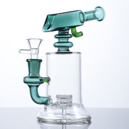 Wholesale 3 Colours Hookahs Sidecar Neck Water Glass Bong Mini Small Oil Dab Rigs 14mm Joint Smoking Accessories With Bowl 4mm Thick WP2288