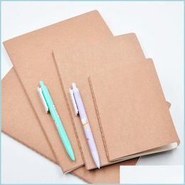 Notepads Blank Kraft Paper Notebook Notepad Book Vintage Soft Copybook Daily Memos Er Journal A4 A5 B5 Student Drop Delivery Office Dh5Oq