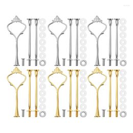 Baking Tools 6Pcs For 3 Tier Cake Stand Fittings Hardware Holder Resin Crafts DIY Making Cupcake Serving Decoration