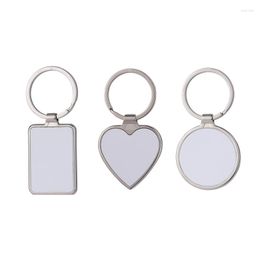 Keychains Single Card Keychain Pendant Heart-shaped Round Rectangular Blank Gift 13MD