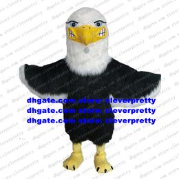 Black White Long Fur Hawk Mascot Costume Falcon Tercel Tiercel Vulture Bald Eagle Vulture Adult Company Popularity zx495