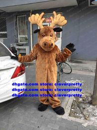 Brown Deer Mascot Costume Reindeer Moose Elk Wapiti Caribou Alces Cartoon Character Company Activity keep As Souvenir zx435