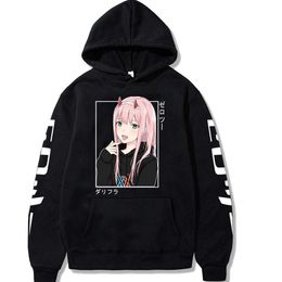 Men's Hoodies Sweatshirts Darling In The Franxx Anime Harajuku Zero Two 02 Print Hoodedsweater Men Tops Loose Autumn Spring Sweatshirt 021523H