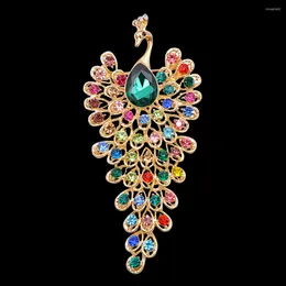 Brooches CINDY XIANG Rhinestone Peacock For Women Large Vintage Animal Pin Luxury Fashion High Quaity Party Jewelry