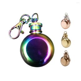 Hip Flasks 1 Oz 28ml Mini Stainless Steel Flask Round Wine Jug With Keychain Liquor Alcohol Whiskey Pot Portable Drinkware