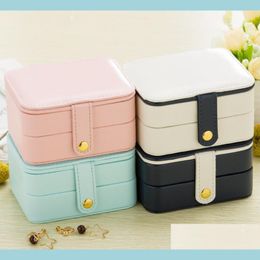 Jewelry Boxes Mti Layers Storage Boxes For Jewelry Stackable Organizer Veet Pu Leather Trays Jewellery Box Earring Necklace Bracelet Dhsbt