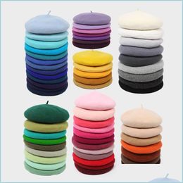Party Hats Wool Berets Hats For Adts Autumn And Winter Retro Pumpkin Hat French Style Beanie Man Woman Drop Delivery Home Garden Fes Dhiae