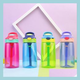 Water Bottles Kids Water Sippy Bottle Creative Cartoon Baby Feeding Cups With Sts Leakproof Bottles Outdoor Portable Childrens Cup D Dhczy