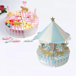 Gift Wrap 8pcs/set Carousel Candy Box Bags Paper Chocolate Cookie Packaging For Baby Shower Kids Birthday Party Decor Guest