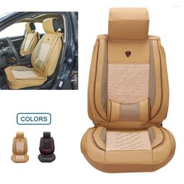 Car Seat Covers Auto PU Leather Faux Leatherette Automotive Vehicle Cushion Cover For Cars Universal Fit Set Interior