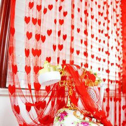 Curtain Loving Heart String Door Window Bedroom Wedding Room Decoration Sheer Curtains