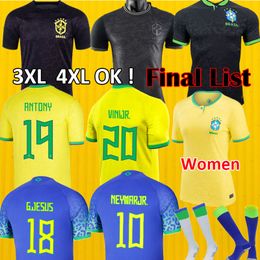 2022 Jerseys de futebol Camiseta de Futbol Brasil Copa do mundo 2023 Camisa de futebol Brasil 22 23 Maillot de Foot Men Kit Soca Antony Casemiro Jesus 0009 Jersey
