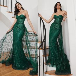 Elegant Prom Dresses Mermaid Strapless Sleeveless Layered Stain Shining Beaded Applicant on the Tulle Backless with Court Gown Custom Made Plus Size Robes