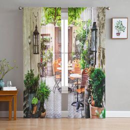 Curtain European Courtyard Window Treatment Tulle Modern Sheer Curtains For Kitchen Living Room The Bedroom Decoration