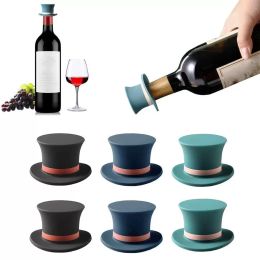 Kitchen Bar tool Silicone Wine Stoppers Magic Hat Wine Bottle Caps Decorative Wine Sealer Preserver Reusable Wine-Corks