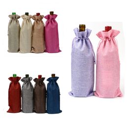 Other Festive Party Supplies Wine Bottle Bags Champagne Ers Gift Pouch Burlap Packaging Bag Wedding Party Decoration Dstring Er Dr Dhelv