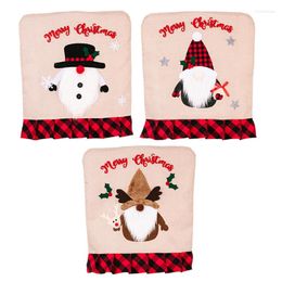 Chair Covers 50LF Merry Christmas Gnome Cover Red Black Plaid Xmas Pattern