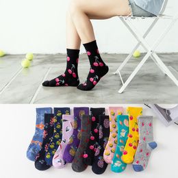 Women Socks Fruit Ins Cartoon Autumn And Winter Models In Tube Sweet Tide Couple Cotton