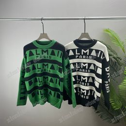 xinxinbuy Men designer Hoodie sweater stripe Letter jacquard print Paris cotton women black white green M-2XL