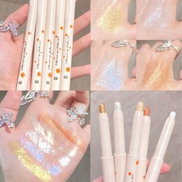 Eye Shadow Pearlescent Shiny Eyeshadow Pen Stick Shimmer Earth Colour Waterproof Smooth Makeup Pencil Long Lasting Velvet Eyes Cosmetics