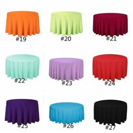 Hotel Tablecloth Solid Round Polyester Table Cloth For Christmas Wedding Party Hotel Restaurant Banquet Decor T1110