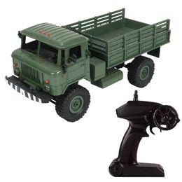 4WD RC Crawler Car 2 4G Fernbedienungskontrolle Offroad Crawler Militärfahrzeugmodell RTR-Spielzeug für Kinder Geschenk MN-66 Q0726175E