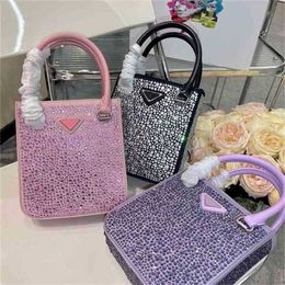 Purse 2022 new piano score bag triangle Rhinestone diamond all over the sky star tot bag sling single shoulder portable messenger Handbags Womens