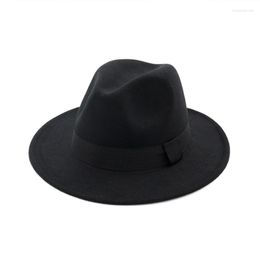 Berets Men Women Vintage Sombrero Wide Brim Hat With Belt Buckle Outbacks Hats Cowboy Caps Fedoras Chapeau HF02