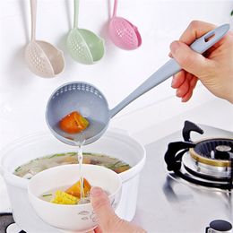 Cooking Utensils 2 in 1 Soup Spoon Ladle Long Handle Spoons Colander Utensils Scoop Kitchen Accessory