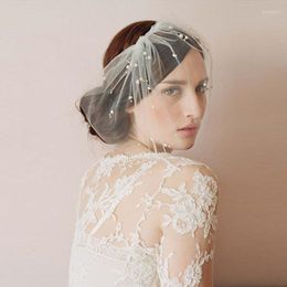 Headpieces Arrival Bridal Net Pearls Hats White Hat Veil Flower Feathers Fascinator Bride Face Veils Wedding