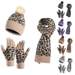 Ball Caps Hat Gloves Scarf Set Boys Women&Men Winter Warm Cute Wool Slouchy Three Pieces Snow Knit Cap Screen