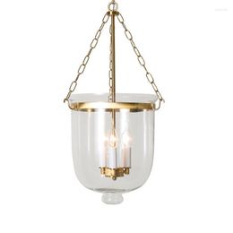 Pendant Lamps American Retro Dining Room Chandelier Table Hallway Light Aisle Bedroom Creative Glass E14 220V 110V