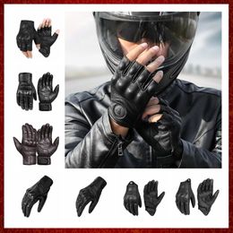 ST38 Real Leather Motorcycle Gloves Waterproof Windproof Winter Warm Summer Breathable Touch Operate Fist Palm Protect