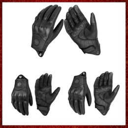 ST34 Genuine Leather Motorcycle Gloves Winter Gloves Summer Goatskin Riding Touch Operation Fist Joint Protect