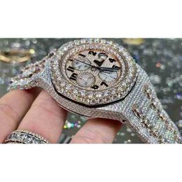 Armbanduhren 2023 Neues Quarzwerk Benutzerdefinierte Arabische Ziffer Zifferblatt VVS1 GIA Diamant Herren Ladi Schmuck LuxusuhrW8T2ODF478GD