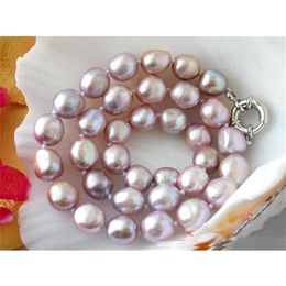 Einzigartige Perlen Juweliergeschäft weiß rosa Lavendel Schwarz Süßwasserperlen Halskette Fein Schmuck Frauen Geschenk275x