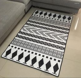 Carpets Large Area Rug Parlor Carpet Polyester Mats Geometric Rectangle Living Room Decoration Europe Black White