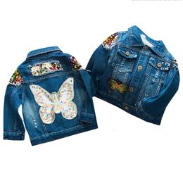 Новая детская джинсовая куртка кардигана детские детские джинсовые переоходы для вышивки бабочек