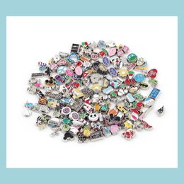 Charms New Style Mixed Floating Locket Charms Alloy Enamel Crystal For Magnetic Diy Glass Wholesale 100Pc Drop Delivery Jewelry Find Dhpga